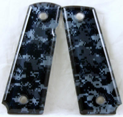 ACU Digi Camo Grey Featured on 1911 Fullsize Left Side Safety Pistol Grips