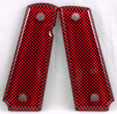 Carbon Fiber Red featured on 1911 Fullsize Left Side Safety Profile Pistol Grips