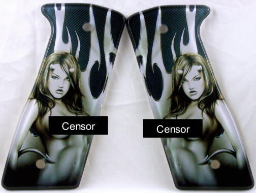 Devil Girl Grey featured on DP G3 G4 SE FX Paintball Marker Grips