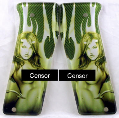 Devil Girl Olive featured on Empire Invert Mini Paintball Marker Grips