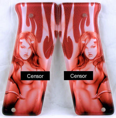 Devil Girl Red featured on Empire Invert Mini Paintball Marker Grips