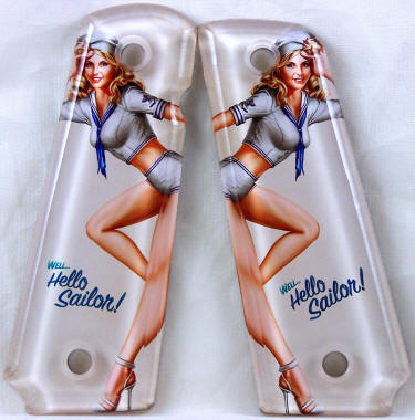 Hello Sailor featured on 1911 Fullsize Left Side Safety Pistol Grips