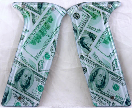  Hundred Dollar Bills featured on Planet Eclipse Ego 07 08 GEO Etek 3&4 Paintball Marker Grips