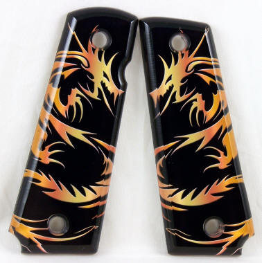 Dragon Tattoo Orange featured on 1911 Fullsize PIstol Grips